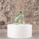 See-Through Ice Green Lightweight Chastity Cage Curved Ring - Image 10