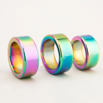 Rainbow LGBTQ Meditation Stainless Steel Cock Ring - Image 4