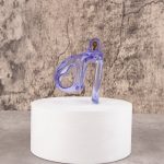 See-Through lce Purple Lightweight Chastity Cage Flat Ring - Image 10