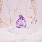See-Through Ice Purple Mamba Chastity Cage Flat Ring - Image 10
