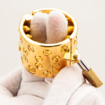 24K Gold Plated Kali's 4 Rows Removable Spiked Teeth  Ball Stretcher Testicles Metal Cock Ring Stretching CBT - Image 8