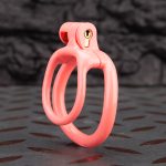 Open Pink Lightweight Chastity Cage Training Device Curved Ring - Image 4