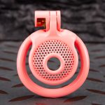 Pink Micro Cock Cage Honeycomb Small Chastity Cage Curved Ring