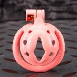 Pink Micro Cock Cage Love Vagina Small Chastity Cage Curved Ring