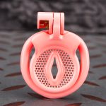 Pink Inverted Micro Cock Cage Honeycomb Pussy Small Chastity Cage Flat Ring