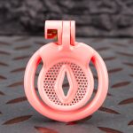 Pink Inverted Micro Cock Cage Honeycomb Pussy Small Chastity Cage Curved Ring