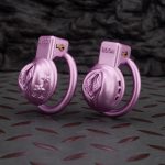 Purple Labia Pussy Sissy Chastity Cage Flat Ring