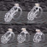 See-Through Ice Transparent Mamba Chastity Cage Flat Ring