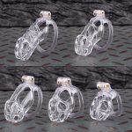 See-Through Ice Transparent Mamba Chastity Cage Curved Ring