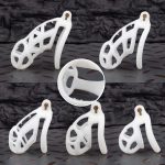 Spikes White Mamba Chastity Cage Lightweight Cock Cage Curved Ring