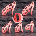 Spikes Pink Mamba Chastity Cage Lightweight Cock Cage Curved Ring