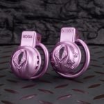 Purple Labia Pussy Sissy Chastity Cage Curved Ring