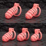 Mistress's Punishment Pink Spiked Chastity Cage Flat Ring