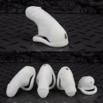 White Simulation Penis Chastity Cage Realistic Cock Cage - Image 2