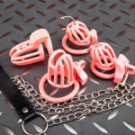 Pink Cock Cage Lightweight Traction Chastity Cage - Image 2