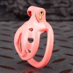 Pink Micro Cock Cage Love Vagina Small Chastity Cage Curved Ring - Image 2