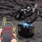 Electric Shock Ghost Black Sissy Chastity Cage Remote Punishment Cock Cage - Image 2
