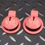 Pink Labia Pussy Sissy Chastity Cage Flat Ring - Image 3