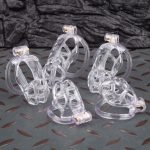 See-Through Ice Transparent Mamba Chastity Cage Curved Ring - Image 3