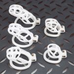 Spikes White Mamba Chastity Cage Lightweight Cock Cage Curved Ring - Image 7