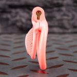 Pink Micro Cock Cage Honeycomb Pussy Small Chastity Cage Curved Ring - Image 3