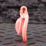 Pink Micro Cock Cage Honeycomb Vagina Small Chastity Cage Curved Ring - Image 3
