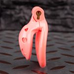 Pink Micro Cock Cage Love Vagina Small Chastity Cage Curved Ring - Image 3