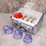 Chastity Cage Set See-Through Ice Purple Ghost Cock Cage Flat Ring Chastity Sizes Bundles - Image 3