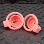 Pink Labia Pussy Sissy Chastity Cage Flat Ring - Image 4
