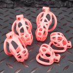 Spikes Pink Mamba Chastity Cage Lightweight Cock Cage Curved Ring - Image 4