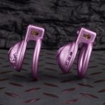 Purple Labia Pussy Sissy Chastity Cage Curved Ring - Image 3