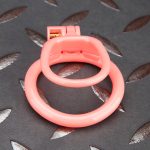 Open Pink Lightweight Chastity Cage Training Device Curved Ring - Image 7