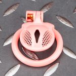 Pink Micro Cock Cage Honeycomb Vagina Small Chastity Cage Curved Ring - Image 4