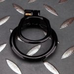 Open Black Lightweight Chastity Cage Training Device Curved Ring - Image 7