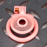 Pink Micro Cock Cage Honeycomb Small Chastity Cage Flat Ring - Image 4