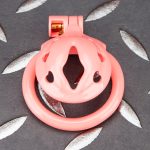 Pink Micro Cock Cage Love Vagina Small Chastity Cage Curved Ring - Image 4