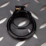 Open Black Lightweight Chastity Cage Training Device Flat Ring - Image 7