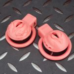 Pink Labia Pussy Sissy Chastity Cage Flat Ring - Image 5