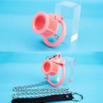 Honeycomb Open Small Chastity Cage Mini Couple Erotic Traction Chain Cock Cage - Image 5