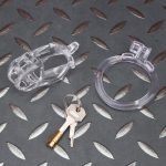 See-Through Ice Transparent Mamba Chastity Cage Curved Ring - Image 7