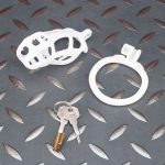 Spikes White Mamba Chastity Cage Lightweight Cock Cage Flat Ring - Image 6