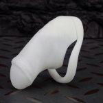 White Simulation Penis Chastity Cage Realistic Cock Cage - Image 5