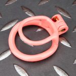 Open Pink Lightweight Chastity Cage Training Device Curved Ring - Image 8