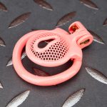 Pink Micro Cock Cage Honeycomb Pussy Small Chastity Cage Curved Ring - Image 5