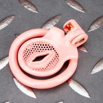 Pink Inverted Micro Cock Cage Honeycomb Pussy Small Chastity Cage Curved Ring - Image 5