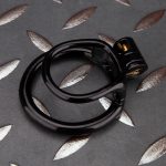 Open Black Lightweight Chastity Cage Training Device Flat Ring - Image 8