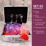 Chastity Cage Set See-Through Ice Purple Ghost Cock Cage Flat Ring Chastity Sizes Bundles - Image 10