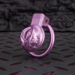 Purple Labia Pussy Sissy Chastity Cage Curved Ring - Image 6