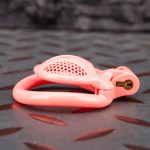 Pink Micro Cock Cage Honeycomb Vagina Small Chastity Cage Curved Ring - Image 6