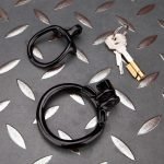 Open Black Lightweight Chastity Cage Training Device Curved Ring - Image 9